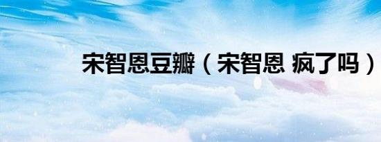 宋智恩豆瓣（宋智恩 疯了吗）
