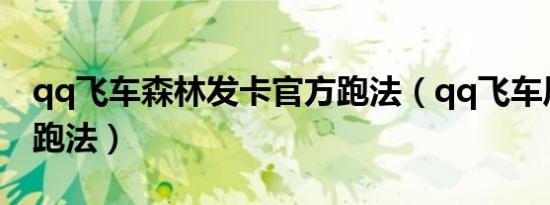 qq飞车森林发卡官方跑法（qq飞车风林火山跑法）