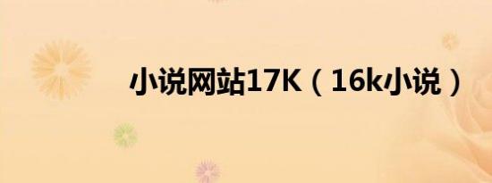 小说网站17K（16k小说）