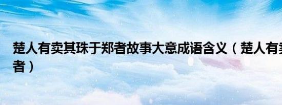 楚人有卖其珠于郑者故事大意成语含义（楚人有卖其珠于郑者）
