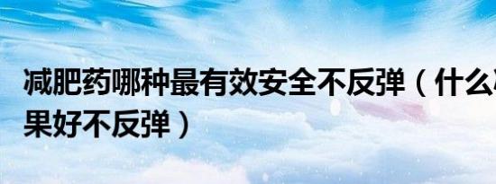 减肥药哪种最有效安全不反弹（什么减肥药效果好不反弹）