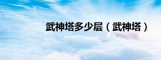 武神塔多少层（武神塔）