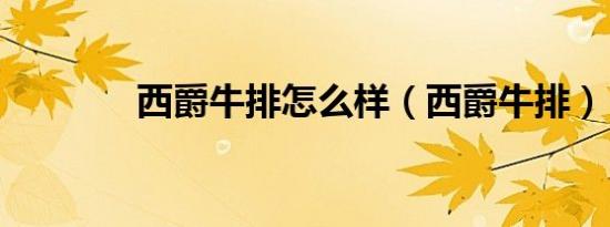 西爵牛排怎么样（西爵牛排）