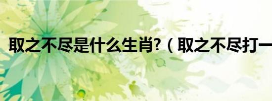 取之不尽是什么生肖?（取之不尽打一生肖）