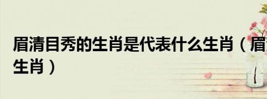 眉清目秀的生肖是代表什么生肖（眉清目秀的生肖）