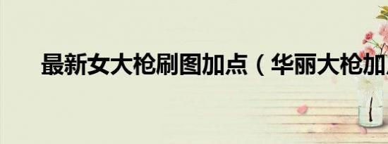 最新女大枪刷图加点（华丽大枪加点）