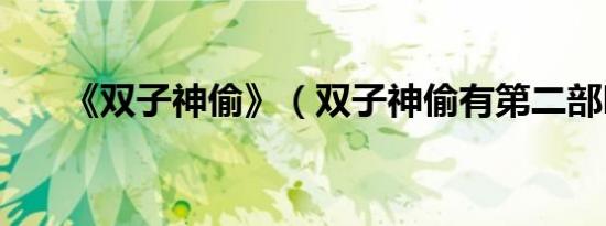《双子神偷》（双子神偷有第二部吗）