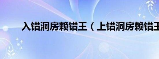 入错洞房赖错王（上错洞房赖错王）