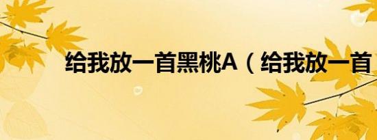 给我放一首黑桃A（给我放一首）