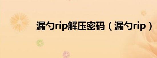 漏勺rip解压密码（漏勺rip）