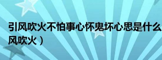 引风吹火不怕事心怀鬼坏心思是什么生肖（引风吹火）