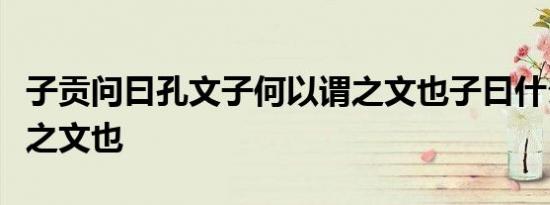 子贡问曰孔文子何以谓之文也子曰什么是以谓之文也
