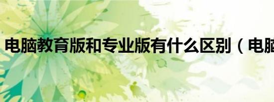 电脑教育版和专业版有什么区别（电脑教育）