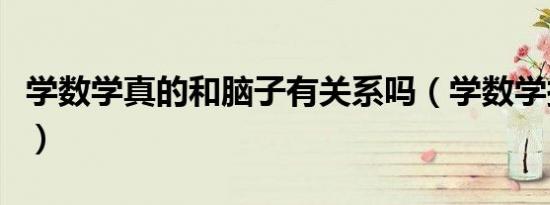 学数学真的和脑子有关系吗（学数学损伤大脑）