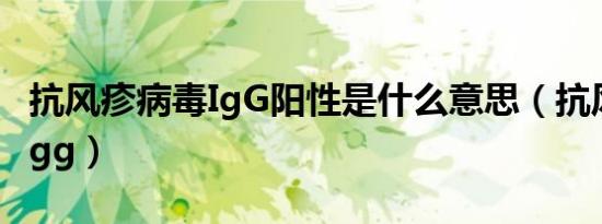 抗风疹病毒IgG阳性是什么意思（抗风疹病毒igg）