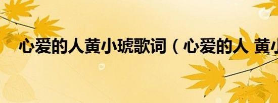 心爱的人黄小琥歌词（心爱的人 黄小琥）
