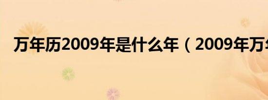 万年历2009年是什么年（2009年万年历）