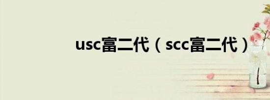 usc富二代（scc富二代）