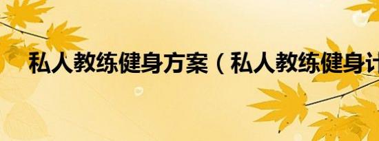 私人教练健身方案（私人教练健身计划）