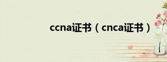 ccna证书（cnca证书）