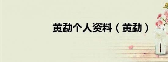 黄勐个人资料（黄勐）