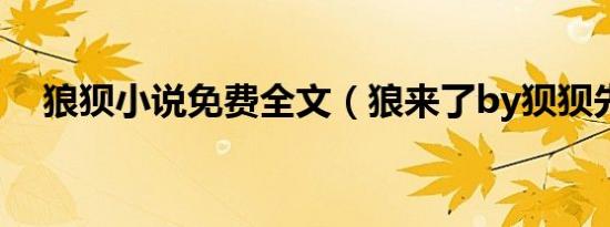 狼狈小说免费全文（狼来了by狈狈先生）