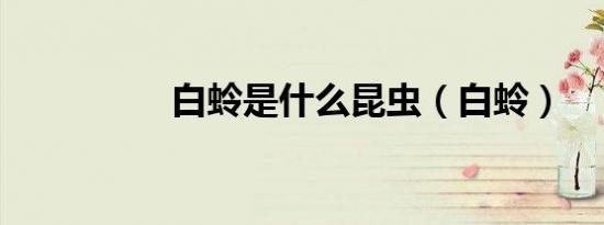 白蛉是什么昆虫（白蛉）