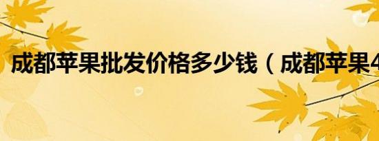 成都苹果批发价格多少钱（成都苹果4报价）