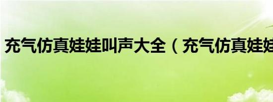 充气仿真娃娃叫声大全（充气仿真娃娃叫声）