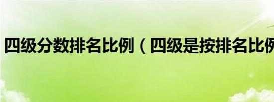 四级分数排名比例（四级是按排名比例过吗）