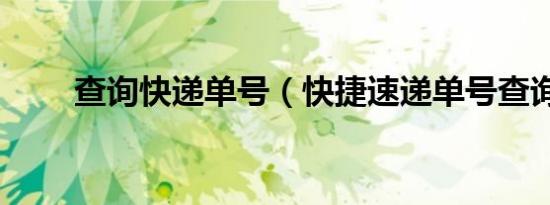 查询快递单号（快捷速递单号查询）