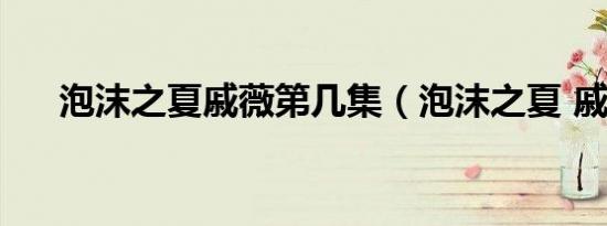 泡沫之夏戚薇第几集（泡沫之夏 戚薇）