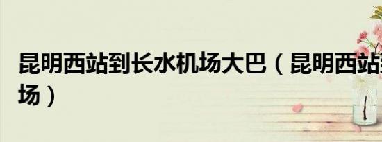 昆明西站到长水机场大巴（昆明西站到长水机场）
