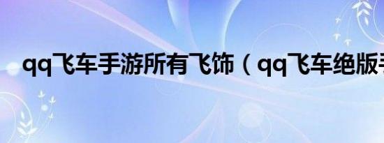qq飞车手游所有飞饰（qq飞车绝版手饰）