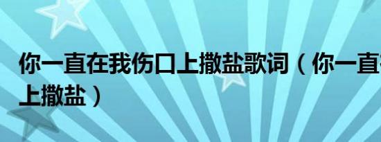 你一直在我伤口上撒盐歌词（你一直在我伤口上撒盐）