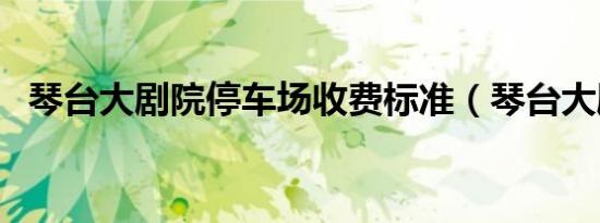 琴台大剧院停车场收费标准（琴台大剧院）