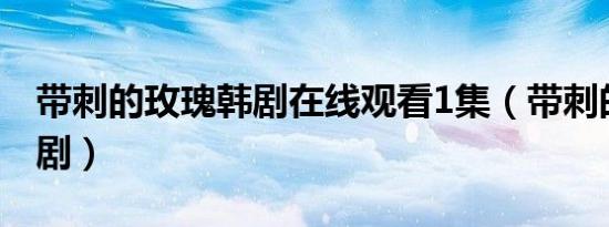 带刺的玫瑰韩剧在线观看1集（带刺的玫瑰韩剧）