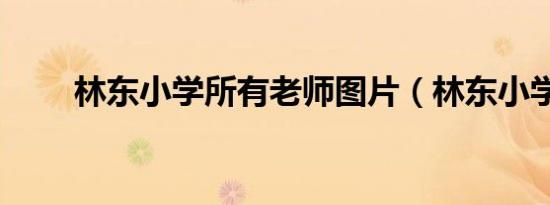 林东小学所有老师图片（林东小学）