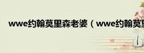 wwe约翰莫里森老婆（wwe约翰莫里森）