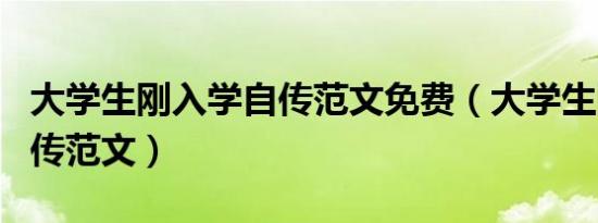 大学生刚入学自传范文免费（大学生刚入学自传范文）
