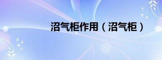 沼气柜作用（沼气柜）