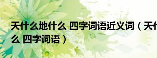 天什么地什么 四字词语近义词（天什么地什么 四字词语）