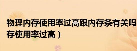 物理内存使用率过高跟内存条有关吗（物理内存使用率过高）