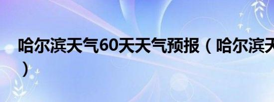 哈尔滨天气60天天气预报（哈尔滨天气60天）