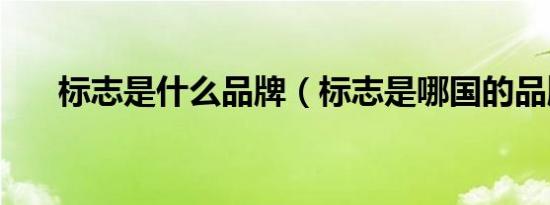 标志是什么品牌（标志是哪国的品牌）
