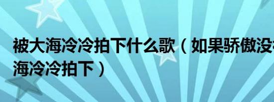 被大海冷冷拍下什么歌（如果骄傲没被现实大海冷冷拍下）