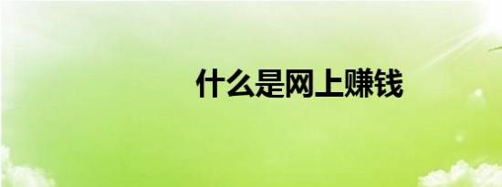 什么是网上赚钱