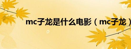 mc子龙是什么电影（mc子龙）