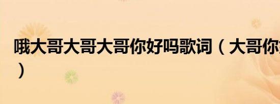 哦大哥大哥大哥你好吗歌词（大哥你好吗歌词）