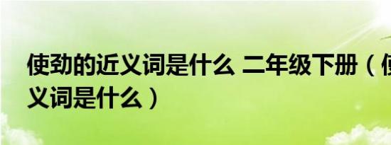 使劲的近义词是什么 二年级下册（使劲的近义词是什么）